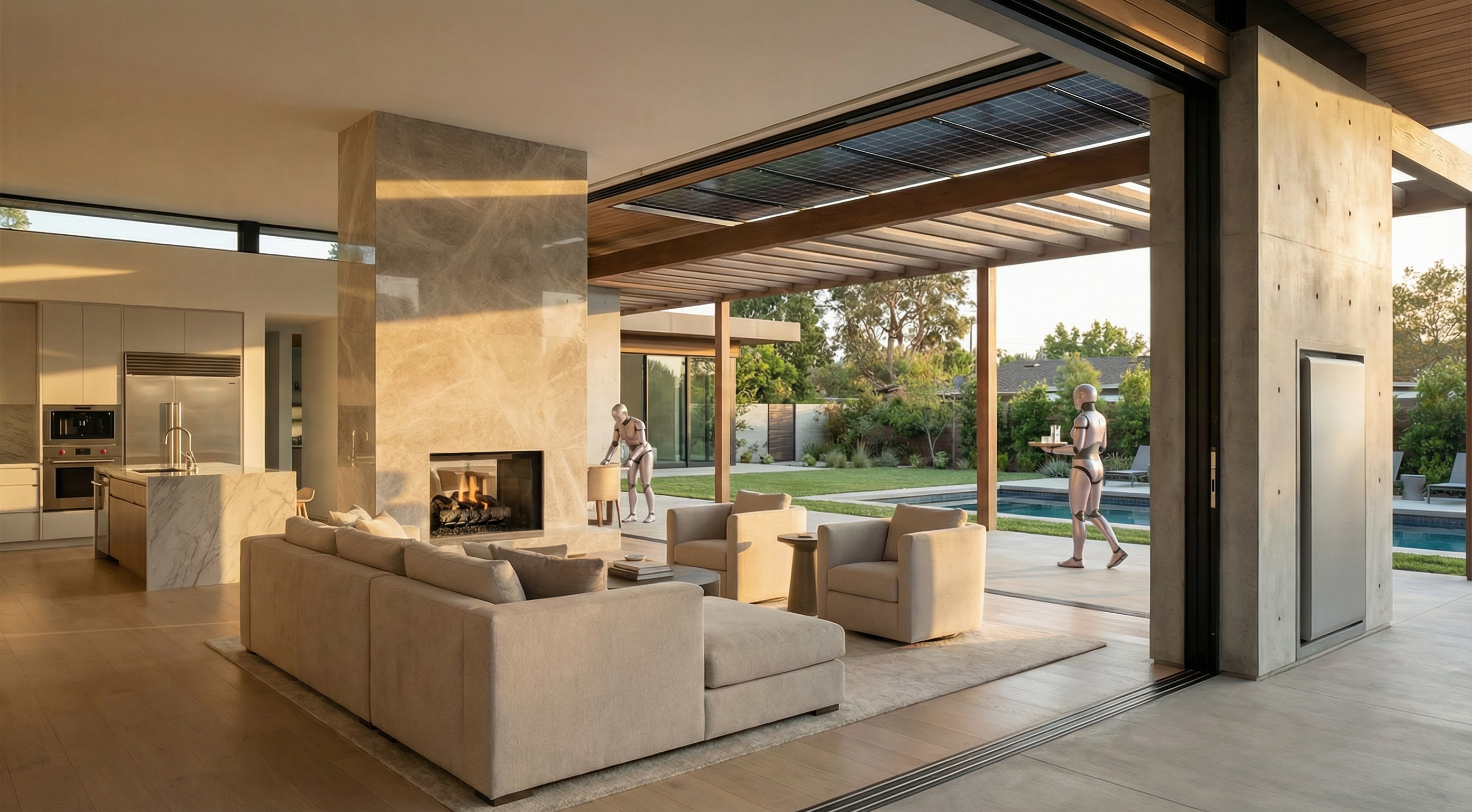 Modern Home with Robots